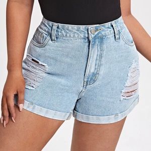 Plus Size Denim Shorts